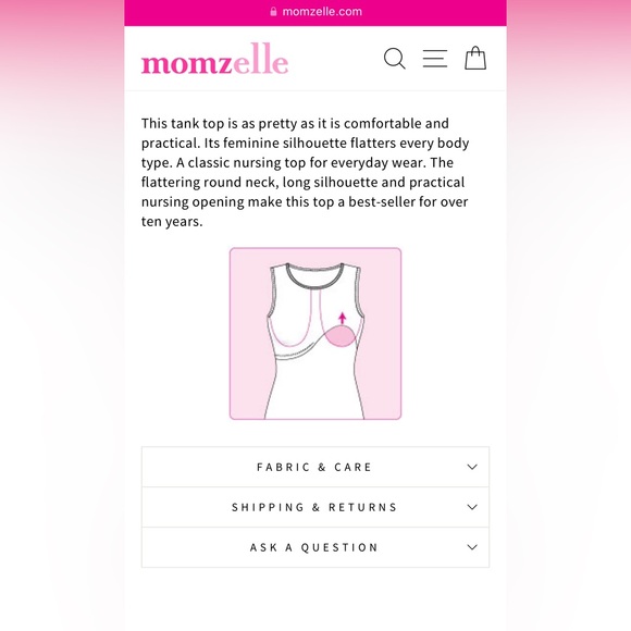 Momzelle MIA pink Nursing Tank - size large - Picture 3 of 4